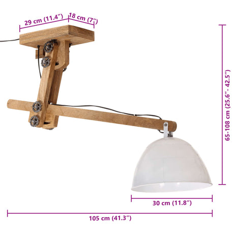 Plafondlamp 25 W E27 105x30x65-108 cm wit - AllerleiShop