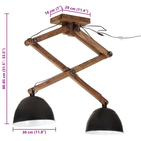 Plafondlamp 25 W E27 29x18x85 cm zwart - AllerleiShop