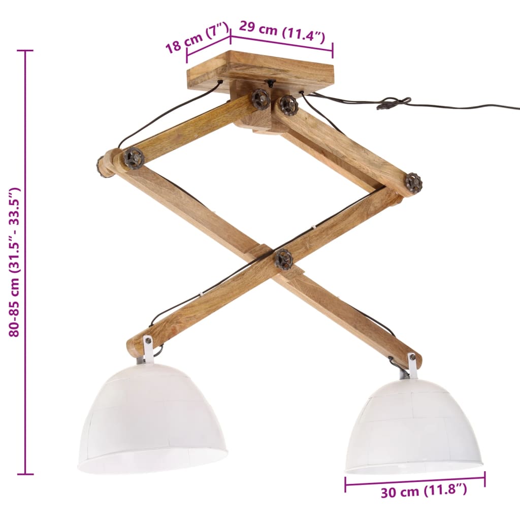 Plafondlamp 25 W E27 29x18x85 cm wit - AllerleiShop