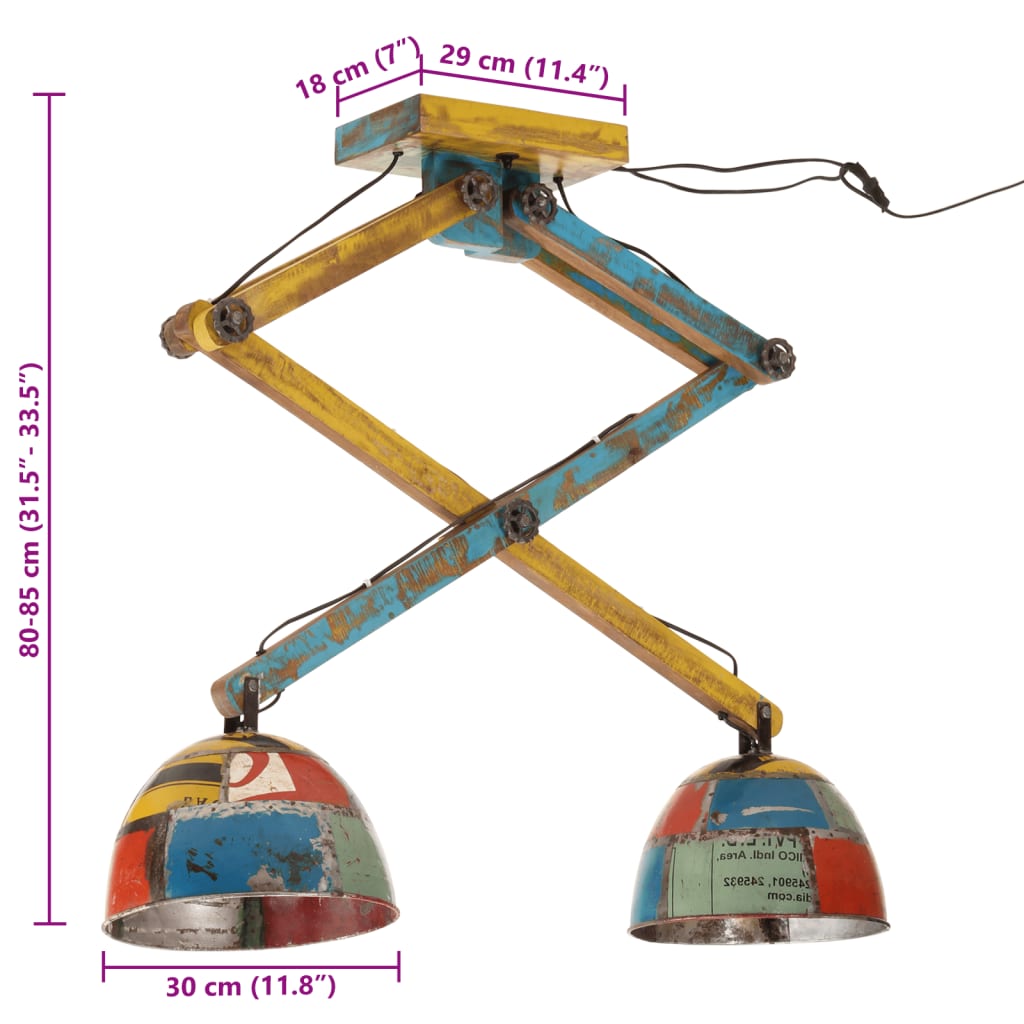 Plafondlamp 25 W E27 29x18x85 cm meerkleurig - AllerleiShop