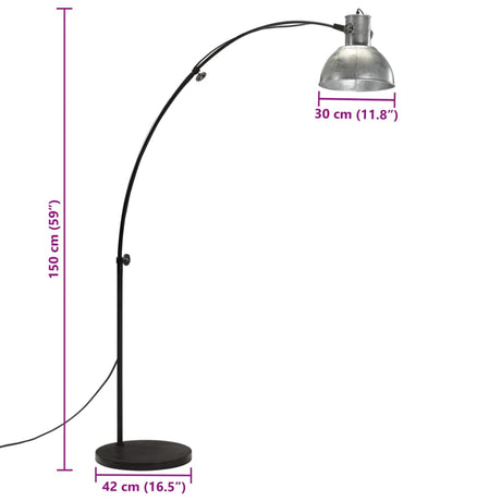 Vloerlamp 25 W E27 150 cm vintage zilverkleurig - AllerleiShop