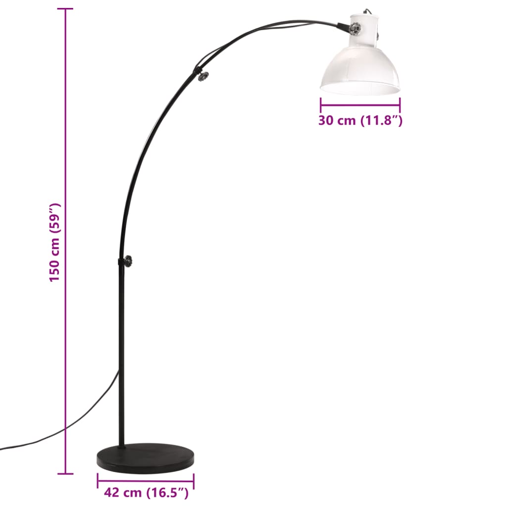 Vloerlamp 25 W E27 150 cm wit - AllerleiShop