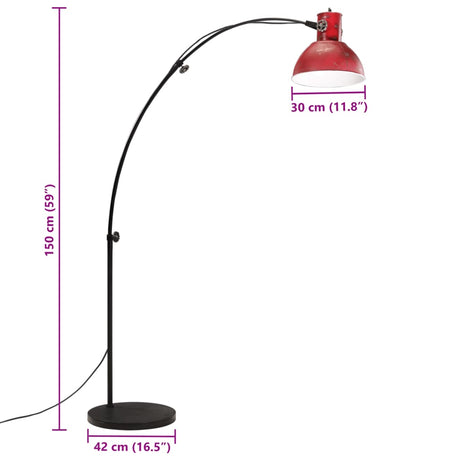 Vloerlamp 25 W E27 150 cm verweerd rood - AllerleiShop