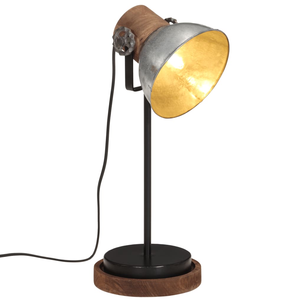 Bureaulamp 25 W E27 17x17x50 cm vintage zilverkleurig - AllerleiShop