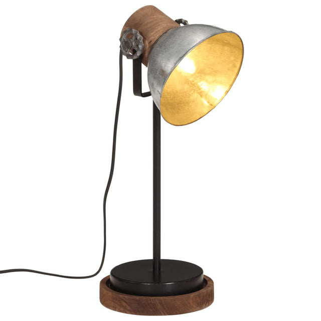 Bureaulamp 25 W E27 17x17x50 cm vintage zilverkleurig - AllerleiShop