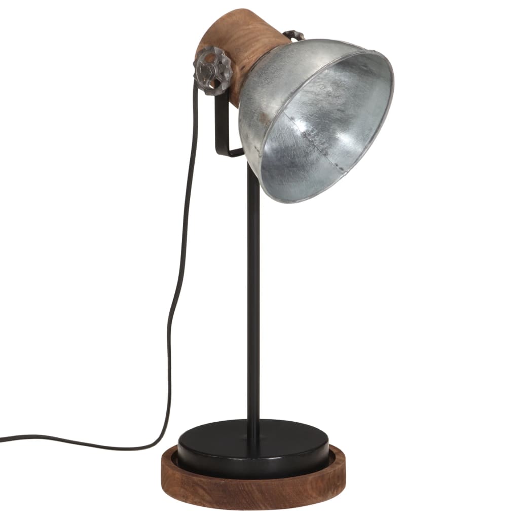 Bureaulamp 25 W E27 17x17x50 cm vintage zilverkleurig - AllerleiShop