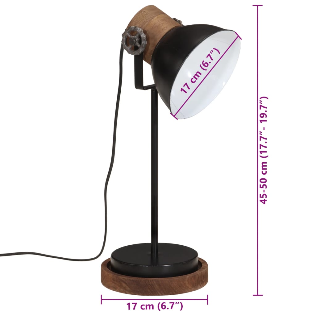 Bureaulamp 25 W E27 17x17x50 cm zwart - AllerleiShop