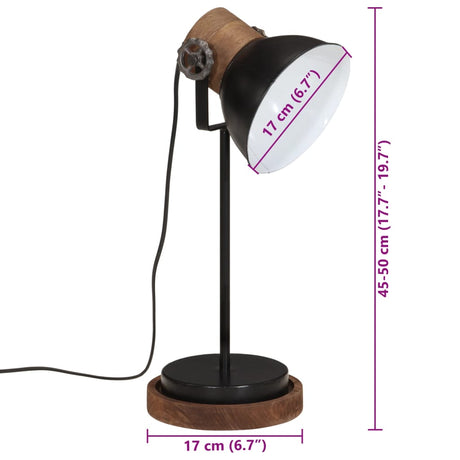 Bureaulamp 25 W E27 17x17x50 cm zwart - AllerleiShop