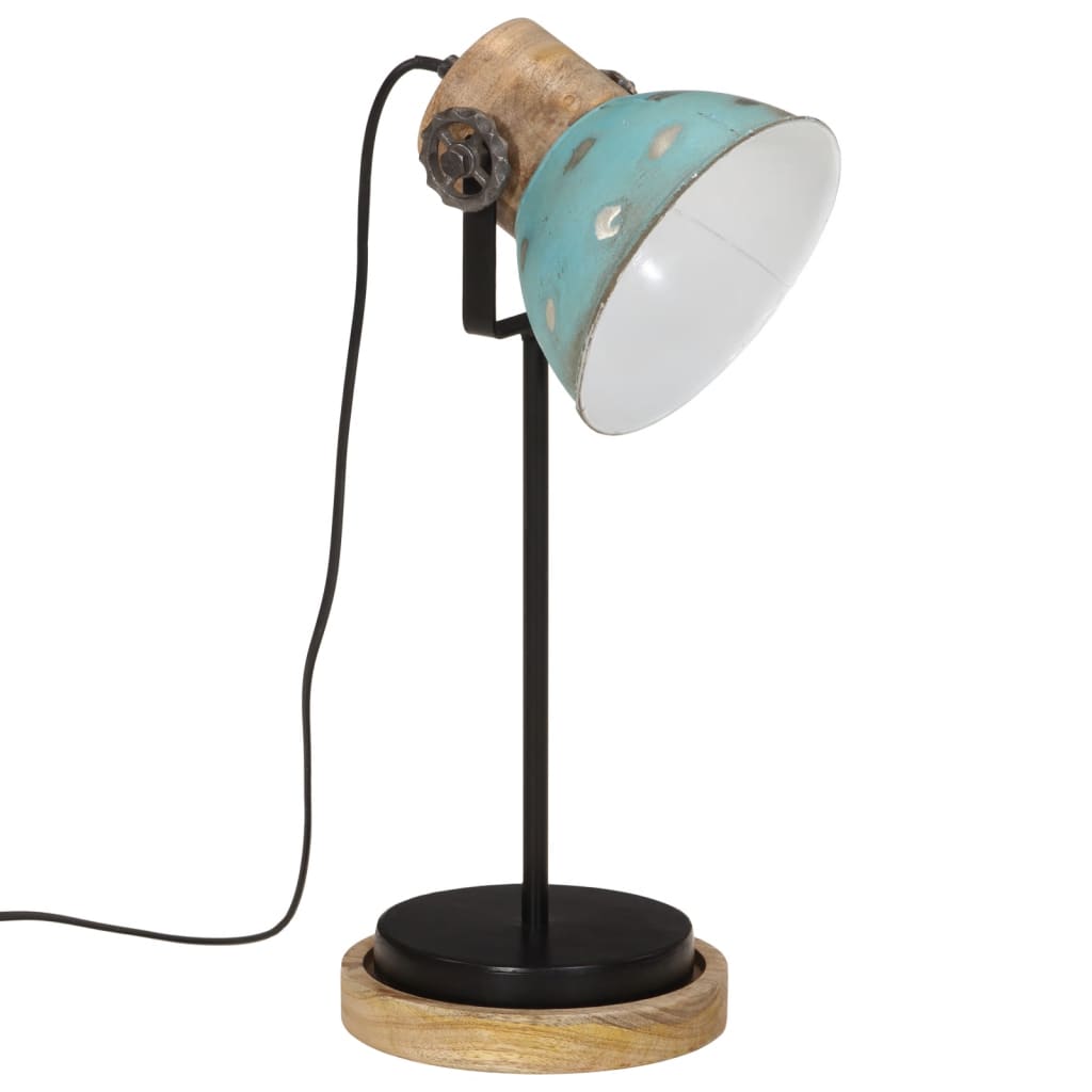 Bureaulamp 25 W E27 17x17x50 cm verweerd blauw - AllerleiShop