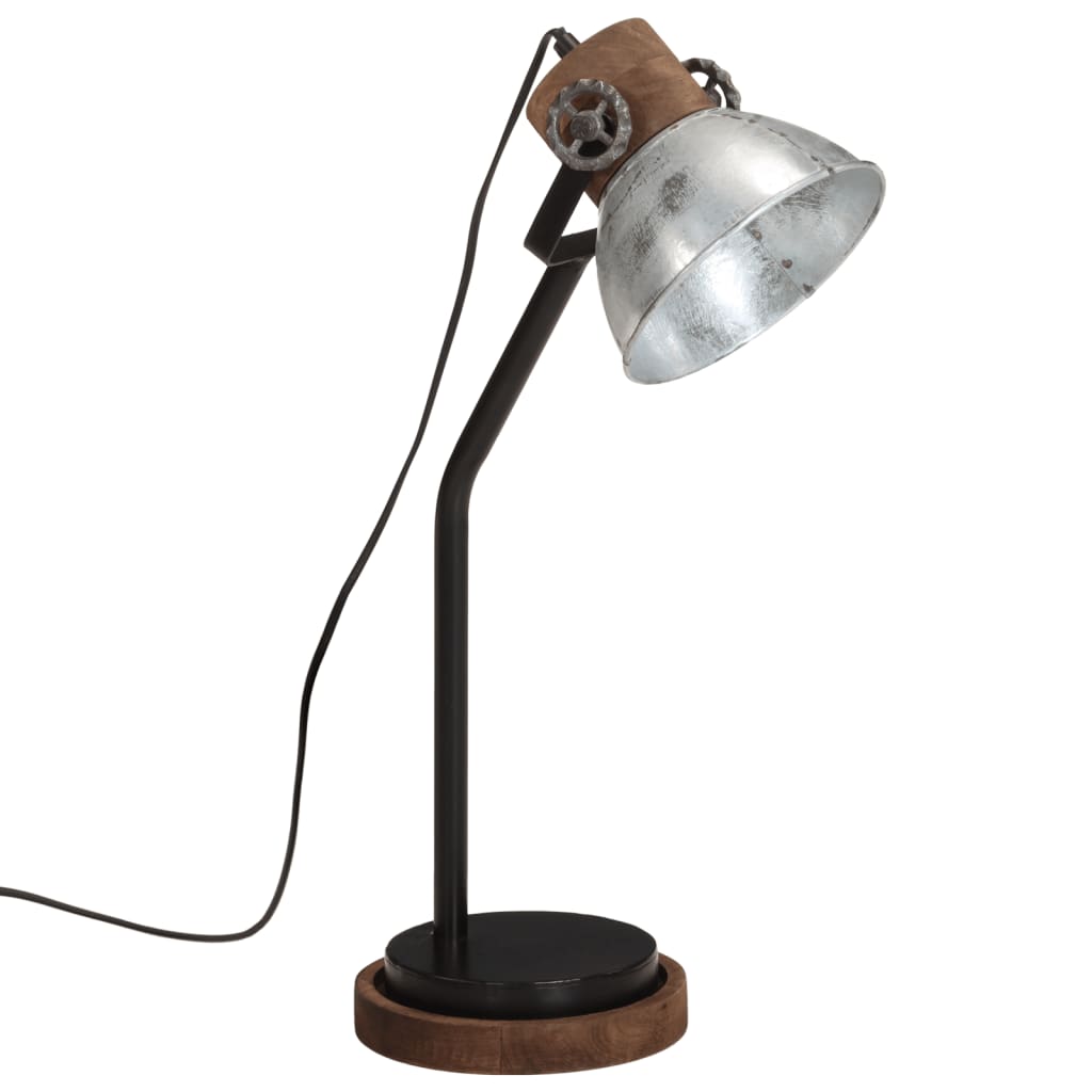 Bureaulamp 25 W E27 18x18x60 cm vintage zilverkleurig - AllerleiShop