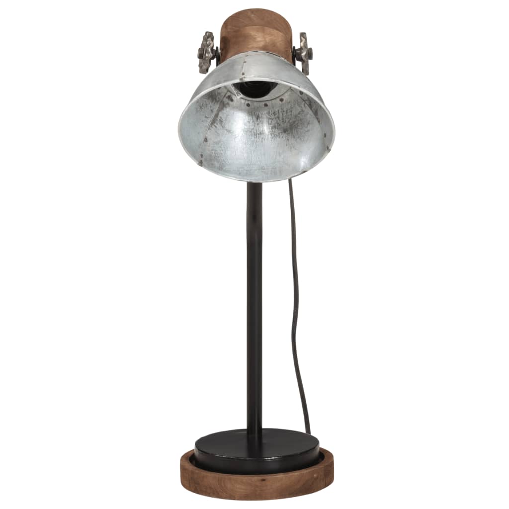 Bureaulamp 25 W E27 18x18x60 cm vintage zilverkleurig - AllerleiShop