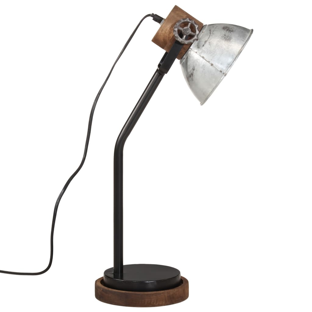 Bureaulamp 25 W E27 18x18x60 cm vintage zilverkleurig - AllerleiShop