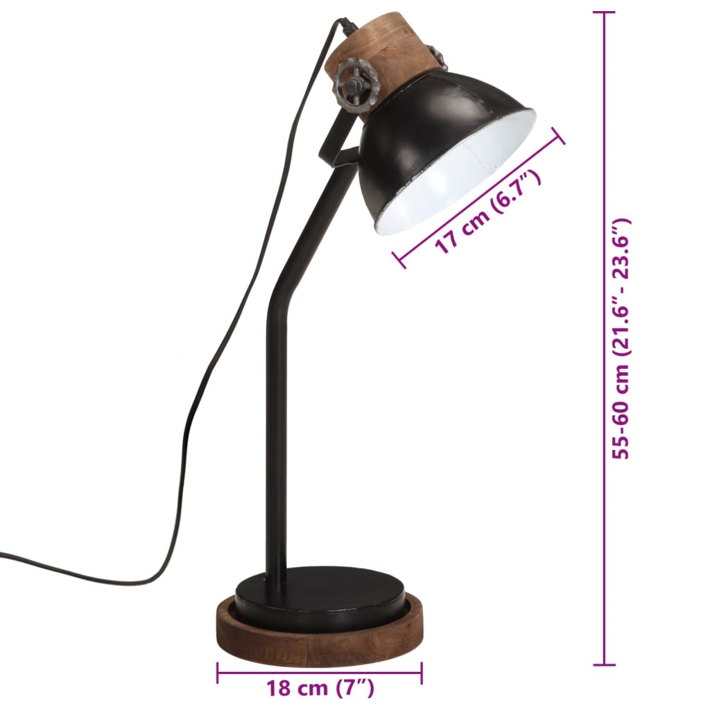 Bureaulamp 25 W E27 18x18x60 cm zwart - AllerleiShop