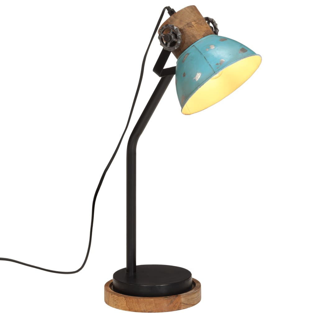 Bureaulamp 25 W E27 18x18x60 cm verweerd blauw - AllerleiShop