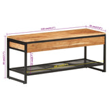 Schoenenbankje 110x35x45 cm massief acaciahout en ijzer - AllerleiShop