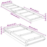 Hondenloopplank 120x30 cm massief vurenhout grijs