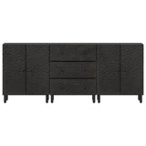 Bijzetkasten 3 st 60x33x75 cm massief mangohout zwart - AllerleiShop