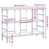 Dressoir 102x32x73,5 cm bewerkt hout zwart