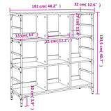 Dressoir 102x32x103,5 cm bewerkt hout zwart