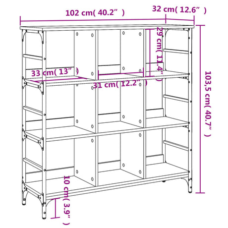 Dressoir 102x32x103,5 cm bewerkt hout zwart