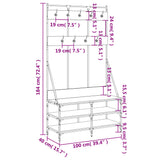 Kledingrek met schoenenrek 100x40x184 cm sonoma eikenkleurig