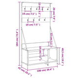 Kledingrek met schoenenrek 100x41x184 cm zwart - AllerleiShop