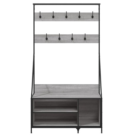 Kledingrek met schoenenrek 100x41x184 cm grijs sonoma - AllerleiShop