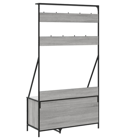 Kledingrek met schoenenrek 100x41x184 cm grijs sonoma - AllerleiShop