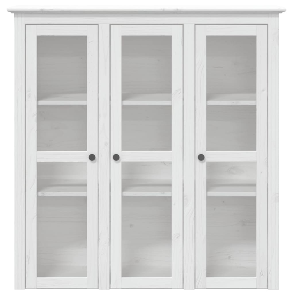 Hoge kast BODO 115,5x43x200,5 cm massief grenenhout wit - AllerleiShop