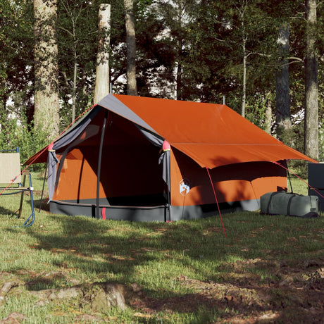 Tent 2-persoons waterdicht grijs en oranje