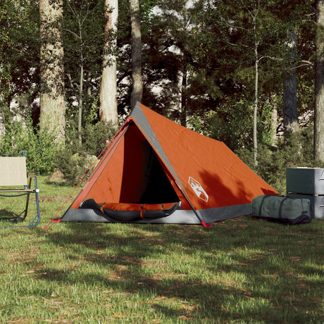 Tent 2-persoons waterdicht grijs en oranje