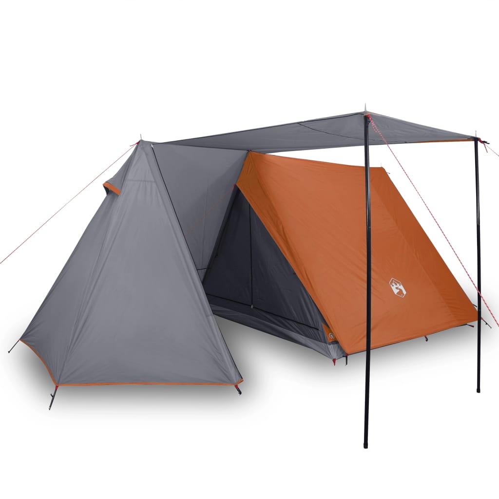 Tent 3-persoons waterdicht grijs en oranje - AllerleiShop