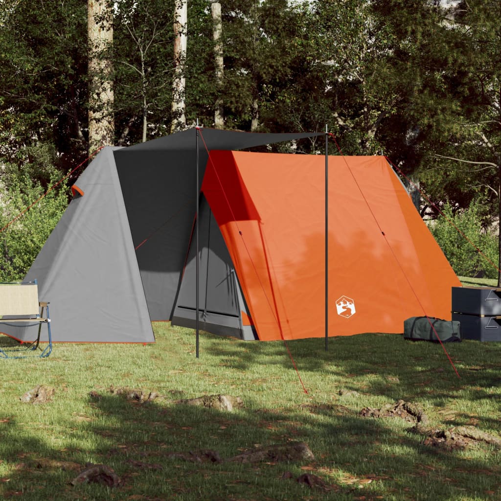 Tent 3-persoons waterdicht grijs en oranje - AllerleiShop