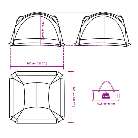 Partytent waterdicht groen