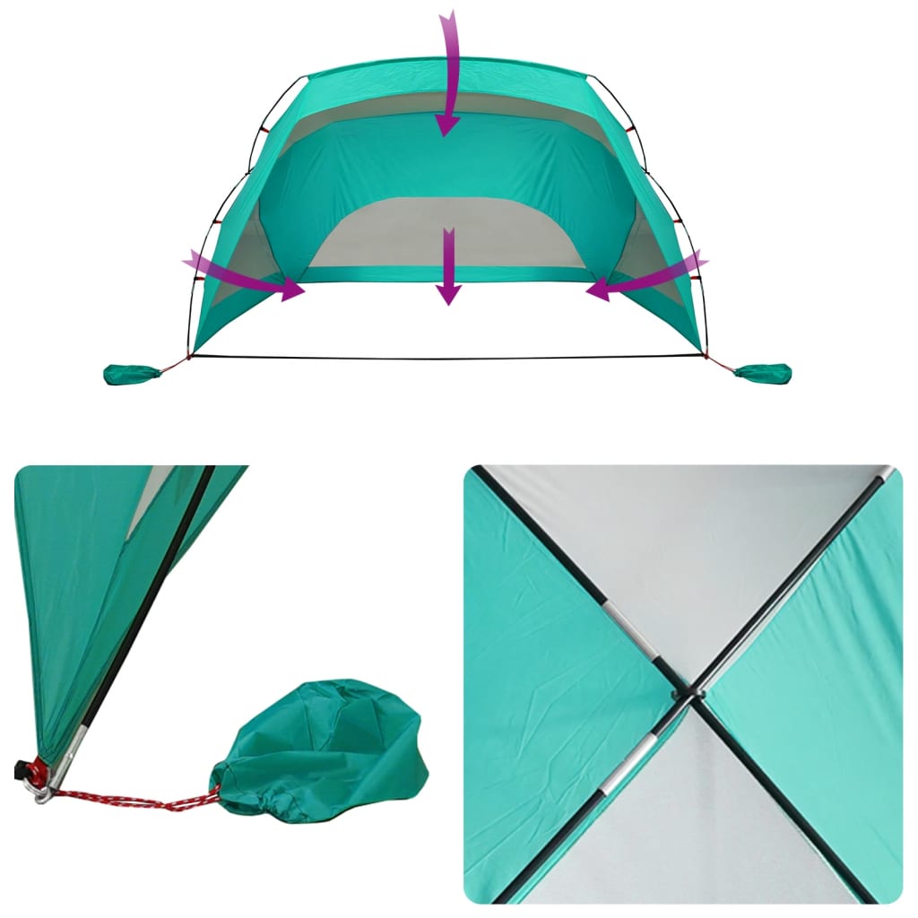 Strandtent 274x178x170/148 cm 185T polyester zeegroen - AllerleiShop