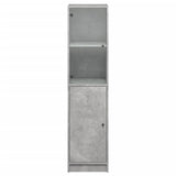 Hoge kast met glazen deur 35x37x142 cm betongrijs