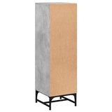 Hoge kast met glazen deuren 35x37x120 cm betongrijs