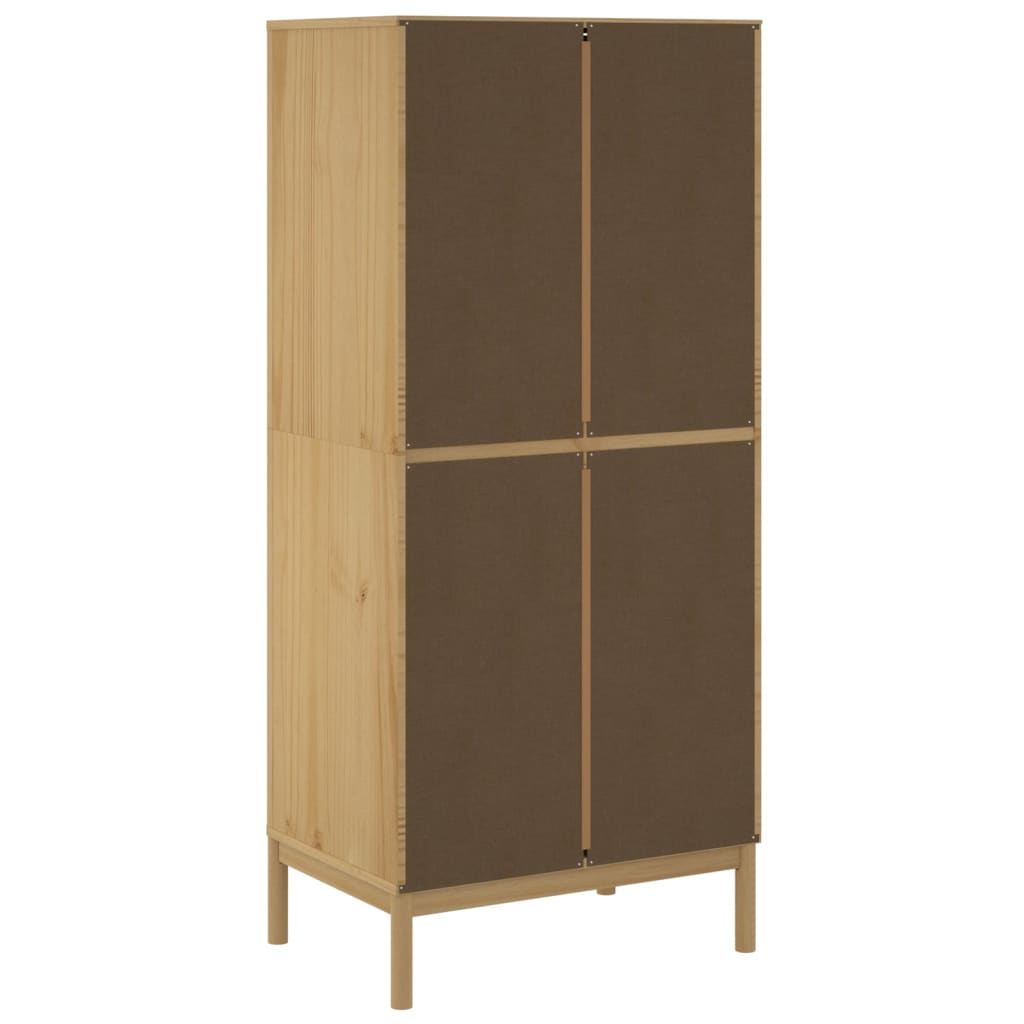 Kledingkast FLORO 77x53x171 cm massief grenenhout wasbruin - AllerleiShop