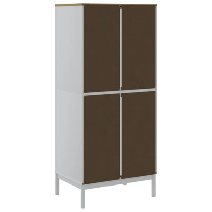 Kledingkast FLORO 77x53x171 cm massief grenenhout wit - AllerleiShop