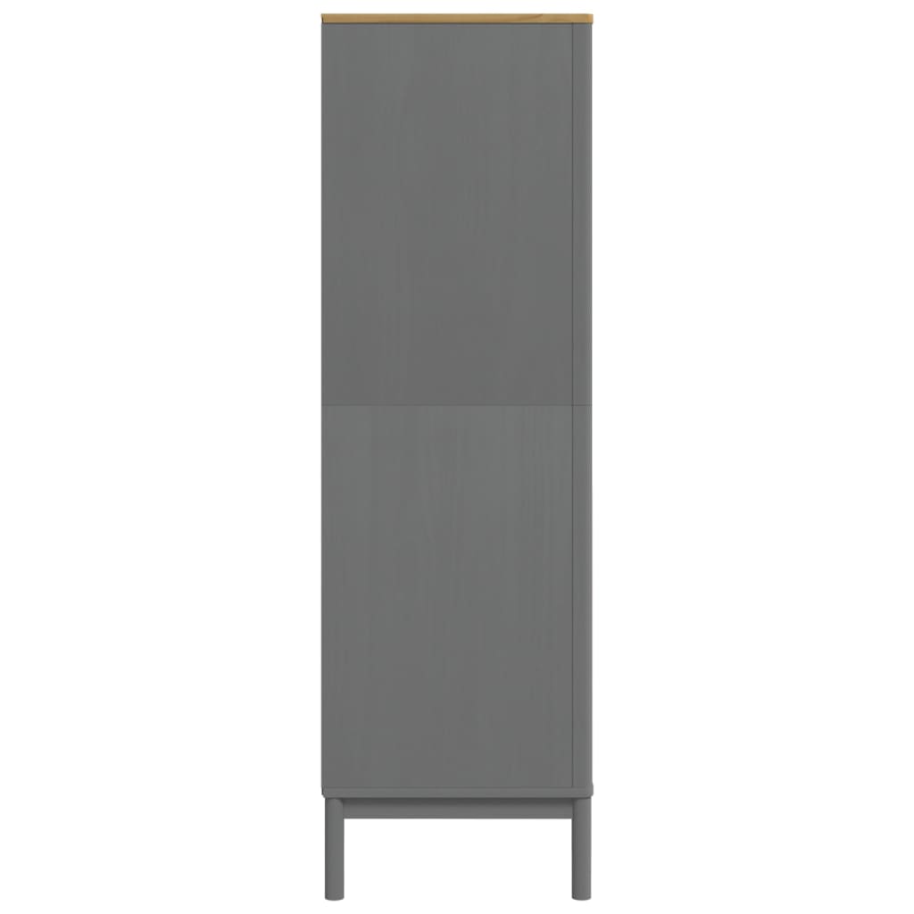 Kledingkast FLORO 77x53x171 cm massief grenenhout grijs - AllerleiShop