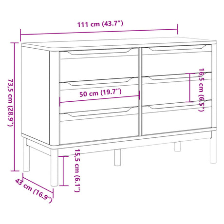 Ladekast FLORO massief grenenhout wit - AllerleiShop