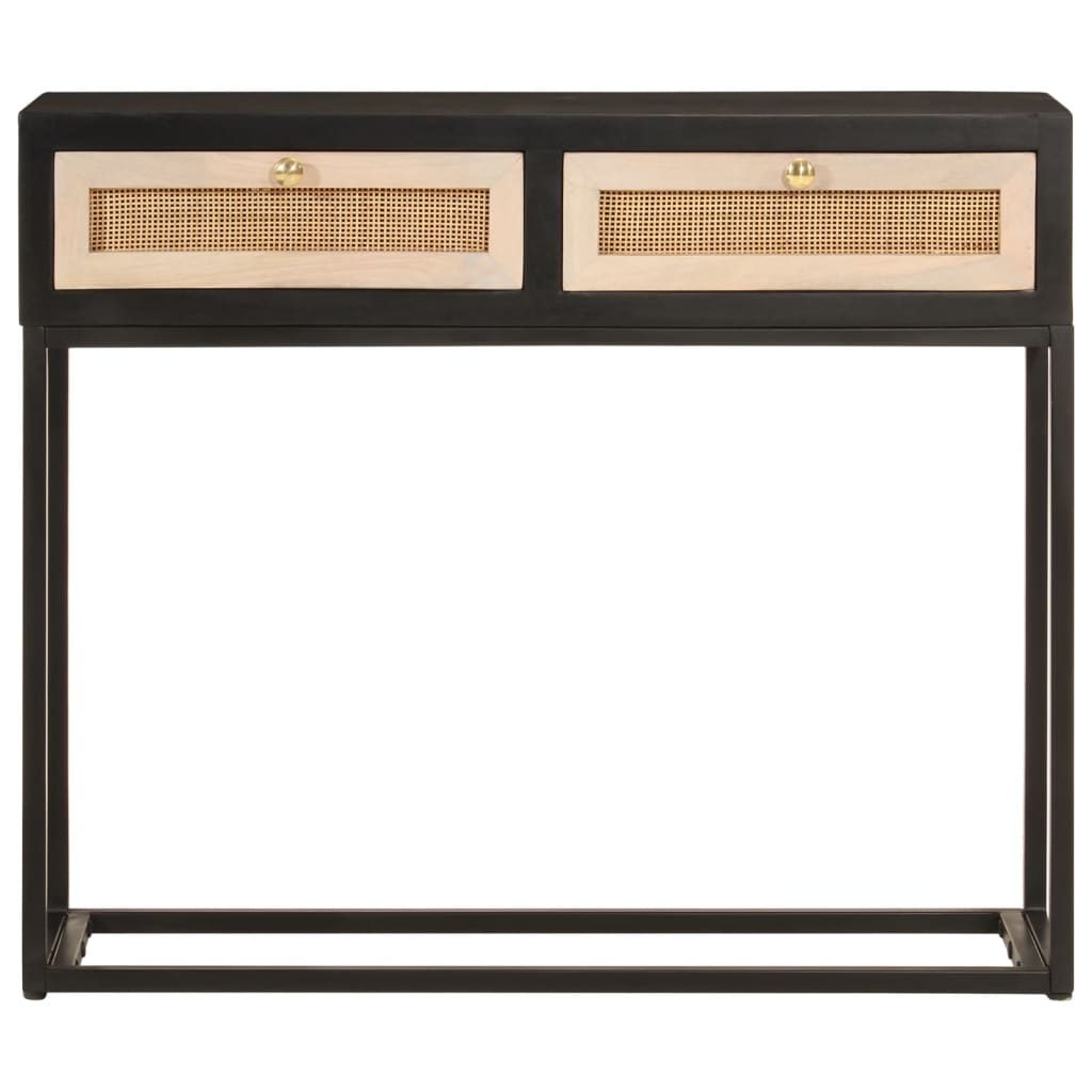 Wandtafel 90x30x76 cm massief mangohout en ijzer zwart - AllerleiShop