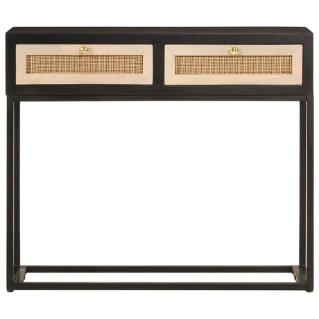 Wandtafel 90x30x76 cm massief mangohout en ijzer zwart - AllerleiShop