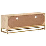 Tv-meubel 110x30x40 cm massief ruw mangohout en ijzer - AllerleiShop