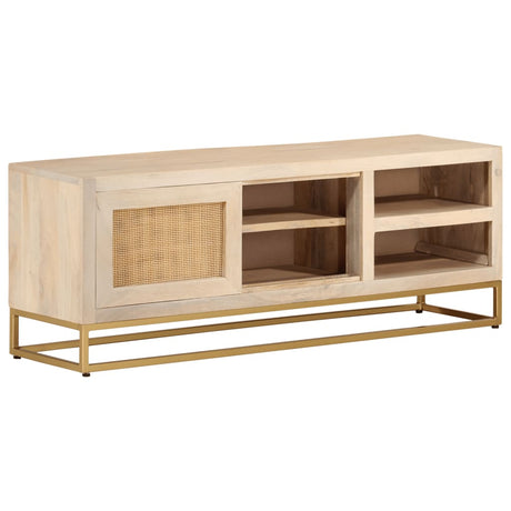 Tv-meubel 110x30x40 cm massief ruw mangohout en ijzer - AllerleiShop