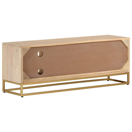 Tv-meubel 110x30x40 cm massief ruw mangohout en ijzer - AllerleiShop