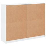 Boekenkast met deuren 136x37x109 cm bewerkt hout wit - AllerleiShop