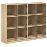 Boekenkast met deuren 136x37x109 cm hout sonoma eikenkleurig - AllerleiShop