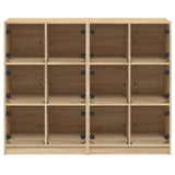 Boekenkast met deuren 136x37x109 cm hout sonoma eikenkleurig - AllerleiShop