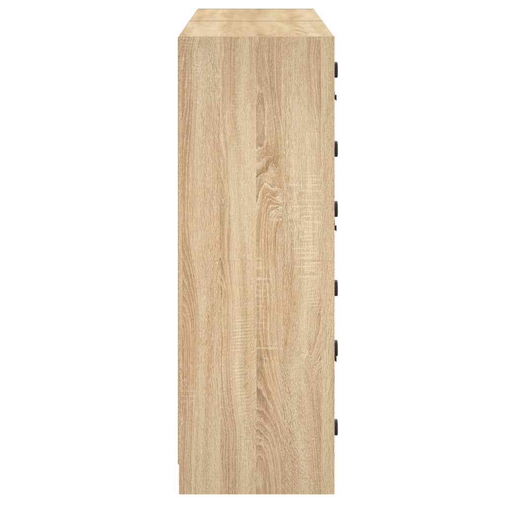 Boekenkast met deuren 136x37x109 cm hout sonoma eikenkleurig - AllerleiShop